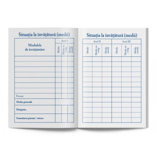 Carnet de elev pentru școala postliceală Carnet de elev pentru școala postliceală