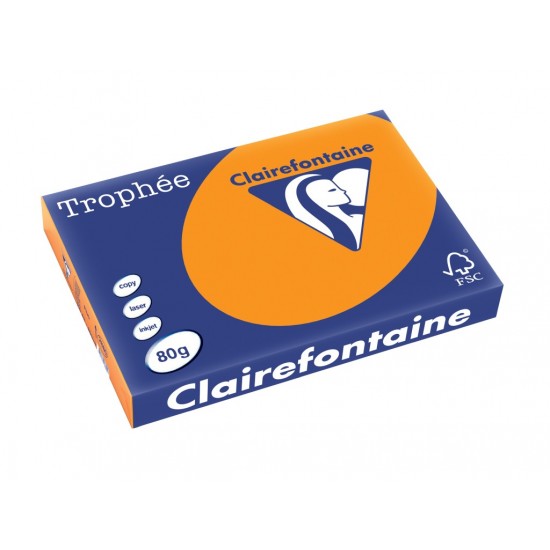 Hârtie color Clairefontaine Fluo A3, 80 gr/mp, 500coli/ top