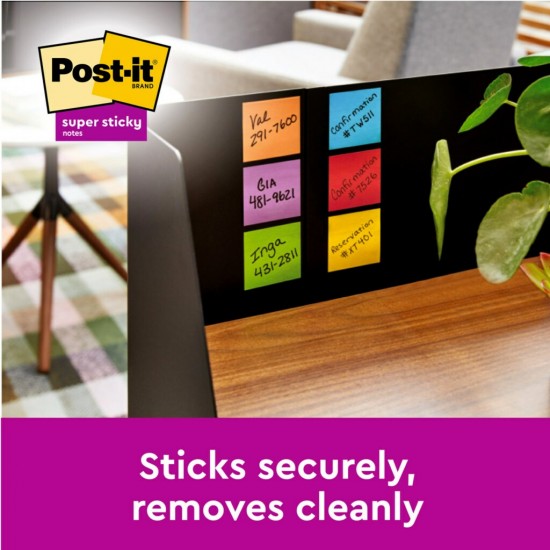 Notes adeziv Super Sticky 76 x 76 mm, 90 file x 5 culori asortate, Post-It Notes adeziv Super Sticky 76 x 76 mm, 90 file x 5 culori asortate, Post-It
