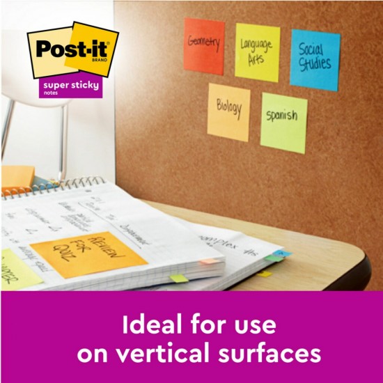 Notes adeziv Super Sticky 76 x 76 mm, 90 file x 5 culori asortate, Post-It Notes adeziv Super Sticky 76 x 76 mm, 90 file x 5 culori asortate, Post-It