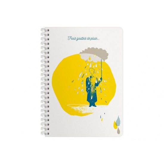 Caiet cu spirală Trois Gouttes de Pluie, A5, 90 file, Clairefontaine Caiet cu spirală Trois Gouttes de Pluie, A5, 90 file, Clairefontaine