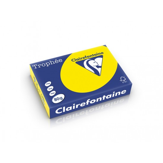 Hârtie color Clairefontaine Fluo A4,  80g/mp, 500 coli/top
