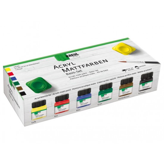 [APERTA] Vopsea acrilică mată Basic Kreul, set 6 buc x 20 ml