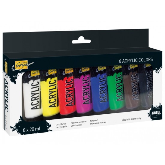 Vopsea acrilică Solo Goya, set 8 buc x 20 ml Vopsea acrilică Solo Goya, set 8 buc x 20 ml
