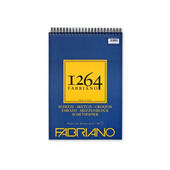 Bloc desen 1264 Schizzi, A3, 90gr, 120 file, cu spirală Fabriano