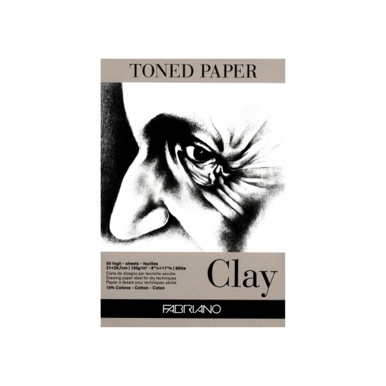 Bloc desen Toned Paper Clay, A3, 120g, 50 file, fără spirală Fabriano