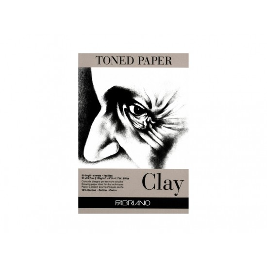 Bloc desen Toned Paper Clay, A4, 120g, 50 file, fără spirală Fabriano