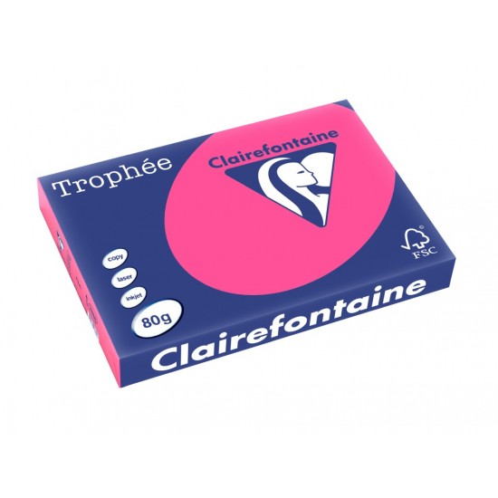 Hârtie color Clairefontaine Fluo A3, 80 gr/mp, 500coli/ top