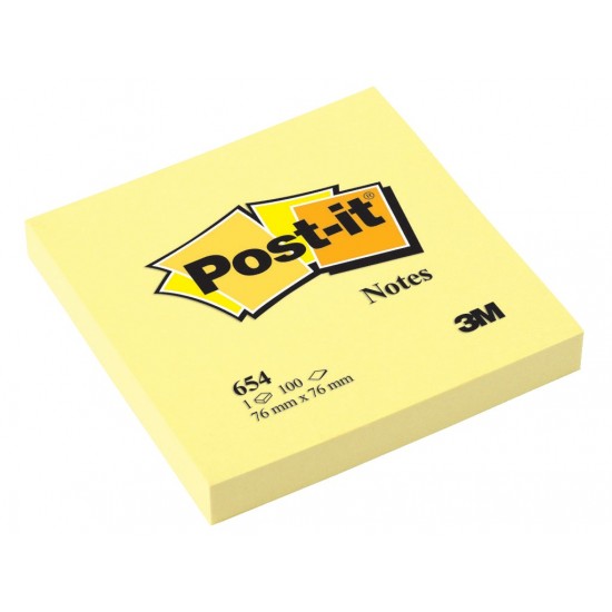 Notes adeziv Post-it® Canary Yellow™ 76 x 76 mm