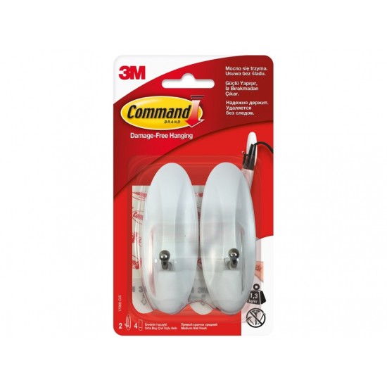 Cârlige cu tijă metalică design mediu Command 3M Cârlige cu tijă metalică design mediu Command 3M
