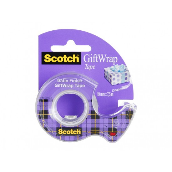 Bandă adezivă Gift Wrap cu dispenser, 19 mm x 7,5 m, Scotch Bandă adezivă Gift Wrap cu dispenser, 19 mm x 7,5 m, Scotch