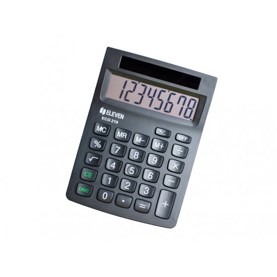 Calculator de birou ECO 8 digiți, 103,5 x 145,5 x 32,5 mm, Eleven ECO 210