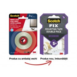 Bandă dublu adezivă montare oglinzi, 19 mm x 1.5 m, Scotch-Fix™ Bandă dublu adezivă montare oglinzi, 19 mm x 1.5 m, Scotch-Fix™