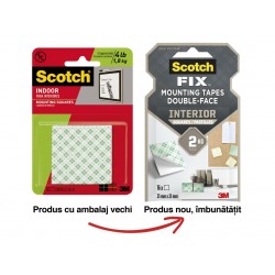 Benzi dublu adezive pretaiate montare interior, 16 bucăți/pachet, Scotch-Fix™ Benzi dublu adezive pretaiate montare interior, 16 bucăți/pachet, Scotch-Fix™
