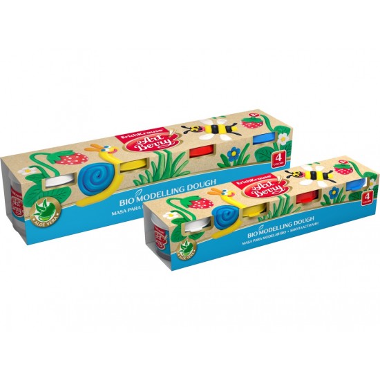 Plastilină ArtBerry Bio cu Aloe Vera, 4x35g + cuțit modelaj Plastilină ArtBerry Bio cu Aloe Vera, 4x35g + cuțit modelaj