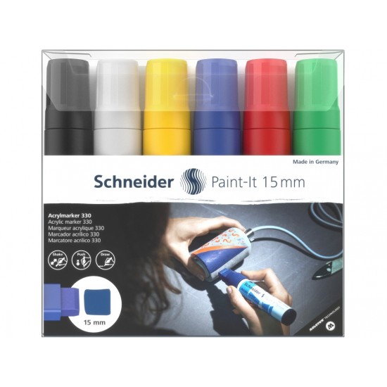 Marker cu vopsea acrilică Paint-It 330 15 mm Schneider 6 buc/Set 1
