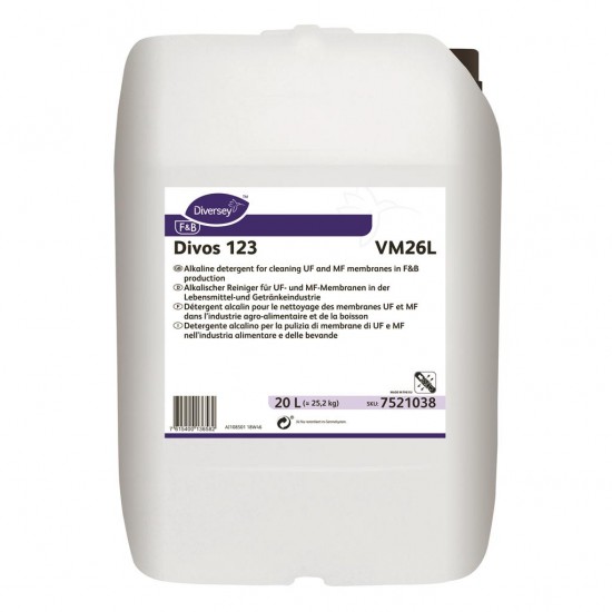Detergent alcalin cu spumare Divos 123, Diversey, 25.2 kg