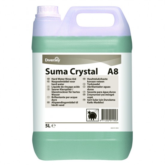 Aditiv clatire pentru masina de spalat vase SUMA Crystal A8, Diversey, 5L Aditiv clatire pentru masina de spalat vase SUMA Crystal A8, Diversey, 5L