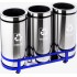 Set 3 cosuri colectare selectiva din inox, 45L/recipient