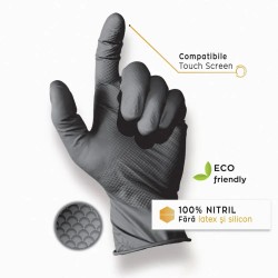 Manuși Nitril Nitro Touch Original - Negru Manuși Nitril Nitro Touch Original - Negru
