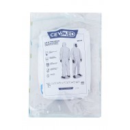 Combinezon protectie, laminat, cu banda, nesteril alb, ambalat individual, 55-60 gr/mp , universal Combinezon protectie, laminat, cu banda, nesteril alb, ambalat individual, 55-60 gr/mp , universal