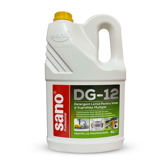 Detergent Lichid Pentru Vase si Suprafete Multiple, SANO PROFESSIONAL DG-12, 4L