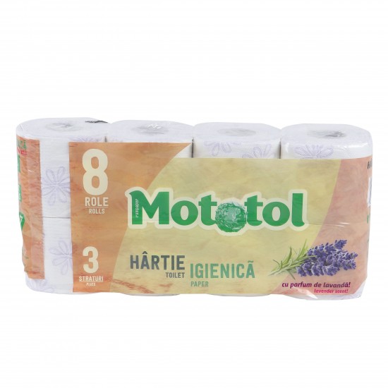 Hartie igienica 3 straturi, pachet 8 role Mototol DeLuxe, 18m Hartie igienica 3 straturi, pachet 8 role Mototol DeLuxe, 18m