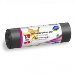 STELLA Saci Menaj Ecologici 120 L 5 buc LDPE cu snur Negru STELLA Saci Menaj Ecologici 120 L 5 buc LDPE cu snur Negru