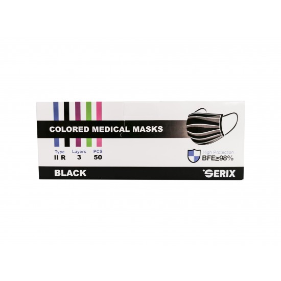 Masca medicala 3 straturi, black, 50buc Masca medicala 3 straturi, black, 50buc