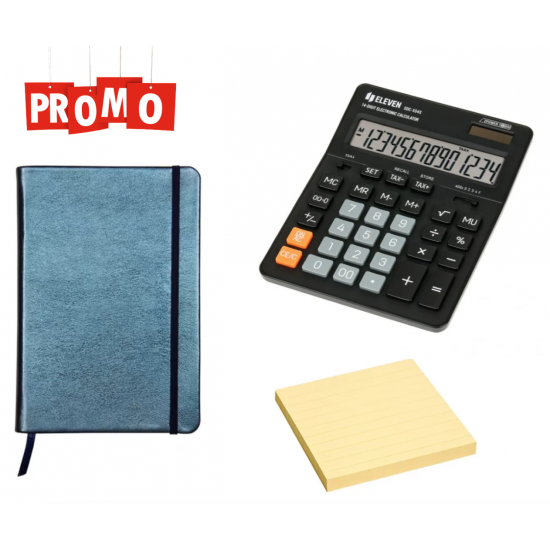 Pachet 1 x Notebook, 1 x Notes Adezive si 1 x Calculator birou