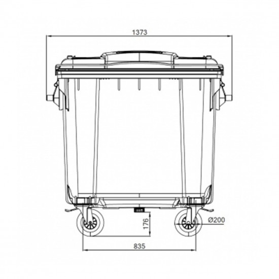 Container HDPE CLF 1100L cu capac plat albastru - Transport inclus Container HDPE CLF 1100L cu capac plat albastru - Transport inclus
