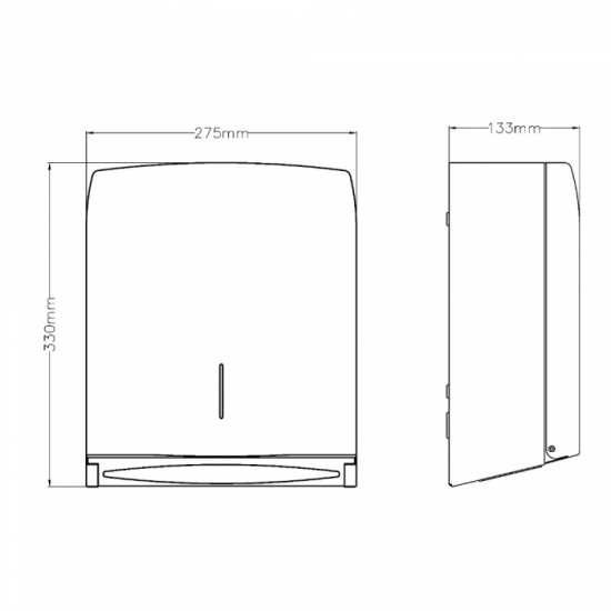 Dispenser din inox lucios, pentru prosoape pliate de hartie, Mediclinics