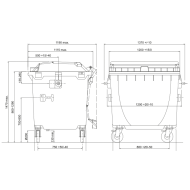 Eurocontainer verde din material plastic, cu capac plat, SULO, 1100 l  - Transport Inclus Eurocontainer verde din material plastic, cu capac plat, SULO, 1100 l  - Transport Inclus