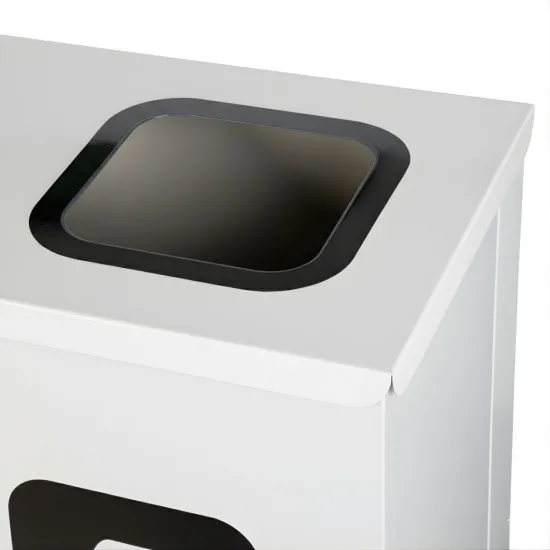 Coș de reciclare alb otel cu acoperire organica, cu 3 compartimente 3x60L – 180 litri Coș de reciclare alb otel cu acoperire organica, cu 3 compartimente 3x60L – 180 litri