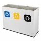 Coș de reciclare alb otel cu acoperire organica, cu 3 compartimente 3x60L – 180 litri Coș de reciclare alb otel cu acoperire organica, cu 3 compartimente 3x60L – 180 litri
