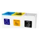 Coș de reciclare alb otel cu acoperire organica, cu 3 compartimente 3x60L – 180 litri Coș de reciclare alb otel cu acoperire organica, cu 3 compartimente 3x60L – 180 litri