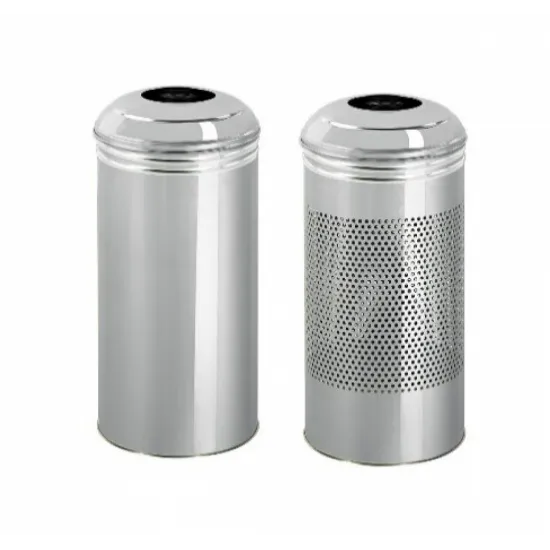 Cos de gunoi cu capac bombat, otel inoxidabil, 40L / 70L