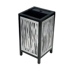 Scrumiera si Cos de Gunoi Square Grid din Otel Inoxidabil, 40L