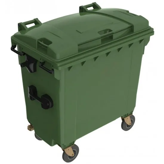 Eurocontainer plastic, 770L, verde, capac plat- Transport Inclus Eurocontainer plastic, 770L, verde, capac plat- Transport Inclus