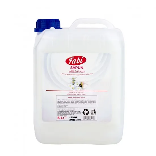 Sapun lichid alb parfumat, Fabi, canistra 5L
