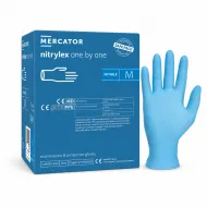 Manusi examinare din nitril albastre, nepudrate Nitrylex ONE by ONE 200buc/ cutie compatibile cu dispenserul SANMRC.KEUR010