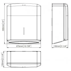 Dispenser prosoape hartie pliate, inox satinat, Mediclinics