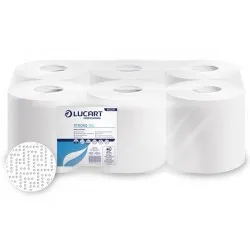 Lavete din hartie, pe rola cu derulare centrala, albe - Strong 150 Joint, LUCART, portionate