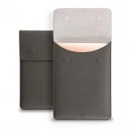 Husa laptop, MacBook 13 inch, piele naturala cu mouse pad, inchidere magnetica, margini vopsite manual, e-store, gri