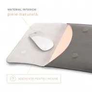 Husa laptop, MacBook 13 inch, piele naturala cu mouse pad, inchidere magnetica, margini vopsite manual, e-store, gri Husa laptop, MacBook 13 inch, piele naturala cu mouse pad, inchidere magnetica, margini vopsite manual, e-store, gri