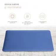 Husa laptop, MacBook 13 inch, UNIKA, piele PU cu lana din fibre naturale, albastru Husa laptop, MacBook 13 inch, UNIKA, piele PU cu lana din fibre naturale, albastru