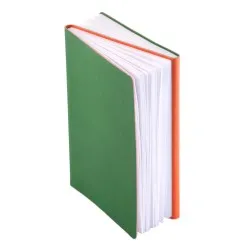 Notes Twin, piele, A5, liniat + matematica, verde/portocaliu Notes Twin, piele, A5, liniat + matematica, verde/portocaliu