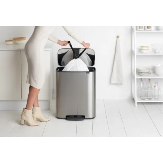 Cos gunoi Bo cu pedala, 60L - Otel mat fara amprente