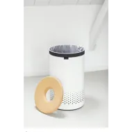 Cos rufe din otel, 60L, capac pluta - alb