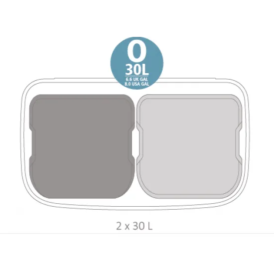 Cos gunoi Bo cu pedala, 2 x 30L - Alb Cos gunoi Bo cu pedala, 2 x 30L - Alb